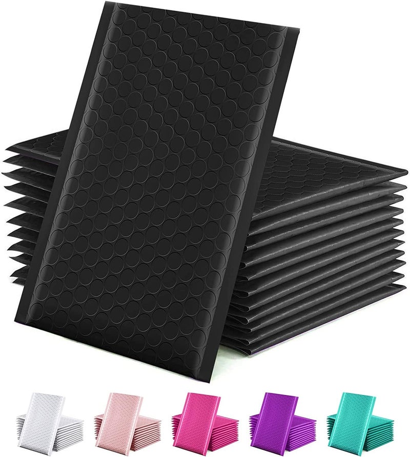 GSSUSA GSSSUSA Bubble Mailers 6x10 Inch 25 Pack Padded Envelopes Usable Size 6x9 Inch Shipping Envelopes Self Seal Small Packaging Shipping Bags for Mailing Jewelry, Small Business, Black - Image 1